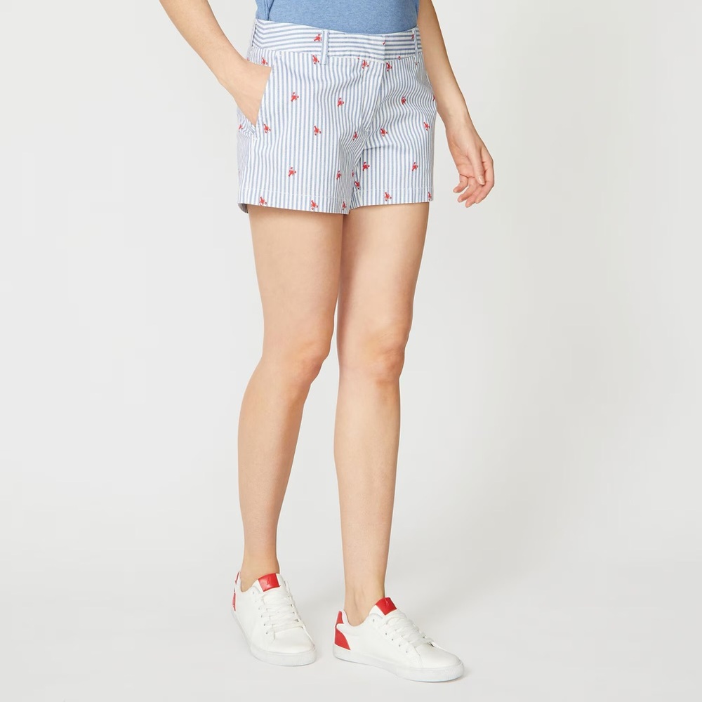 Nautica Blue and White Striped Women's Shorts - Picture 2 of 4